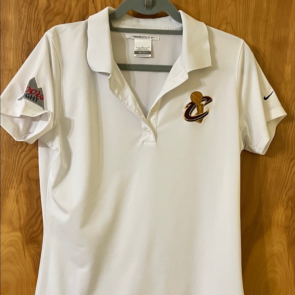 CAV'S Nike White Polo Shirt with Embroidered Logos. Coors Light Women's